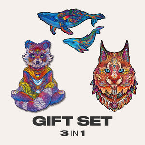 Animals Gift Set #5 (Gentle Lynx, Emanating Raccoon, Milky Whales 2 in 1)